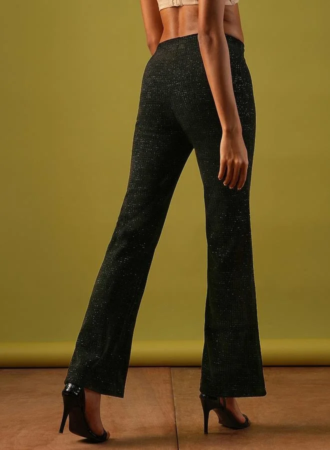 globus Globus Textured High Rise Flared Treggings