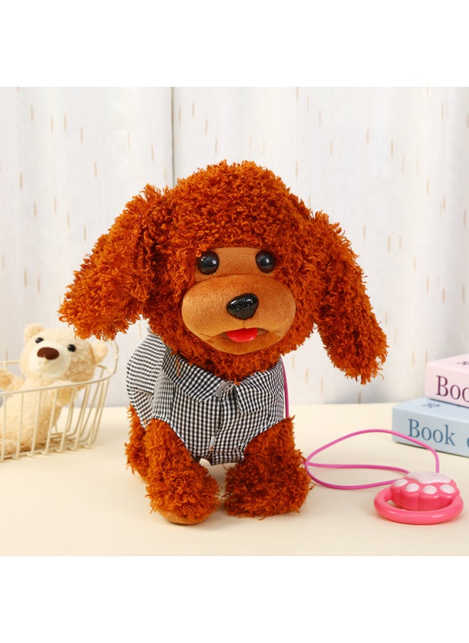 Electric Plush Dog Wagging Tail And Spitting Tongue To Put Music Electric Toys For Little Girls Children's Day Gift Wholesale-Color:Light Brown 27*27*10CM-Specifications:No Movement  - Image 4