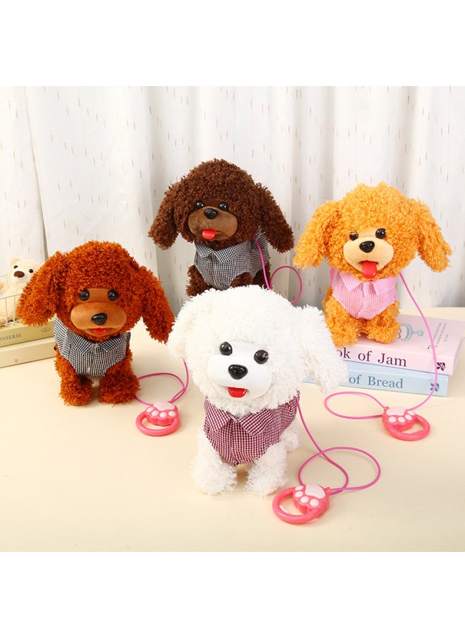 Electric Plush Dog Wagging Tail And Spitting Tongue To Put Music Electric Toys For Little Girls Children's Day Gift Wholesale-Color:Light Brown 27*27*10CM-Specifications:No Movement  - Image 2