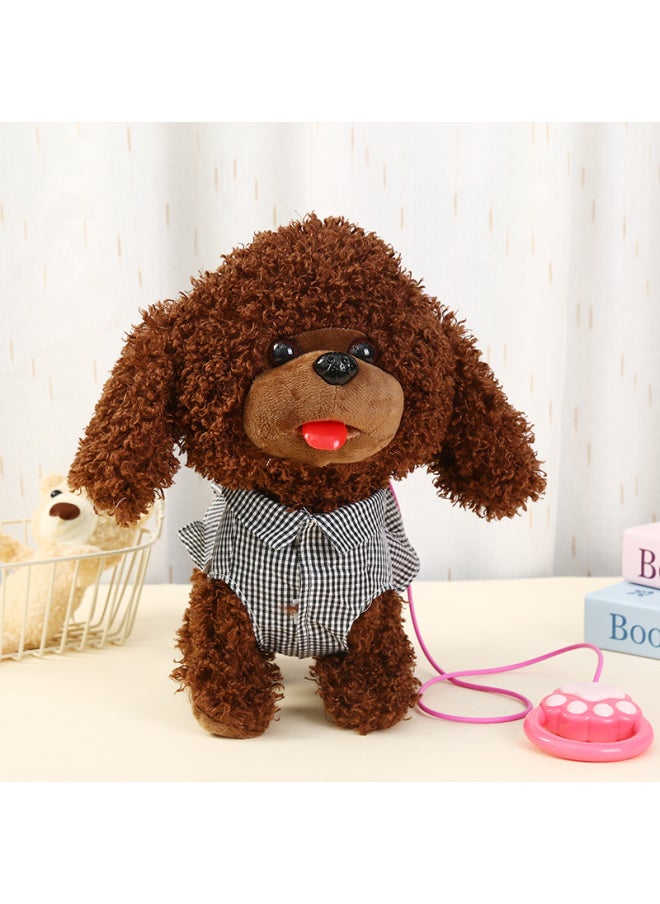 Electric Plush Dog Wagging Tail And Spitting Tongue To Put Music Electric Toys For Little Girls Children's Day Gift Wholesale-Color:Light Brown 27*27*10CM-Specifications:No Movement  - Image 5