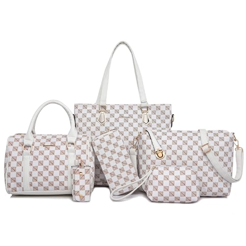 2E-youth Designer Purses and Handbags for Women Satchel Shoulder Bag Tote Top Handle Bag (5F-beige) - Image 1