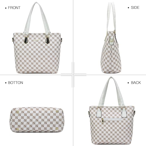 2E-youth Designer Purses and Handbags for Women Satchel Shoulder Bag Tote Top Handle Bag (5F-beige) - Image 4
