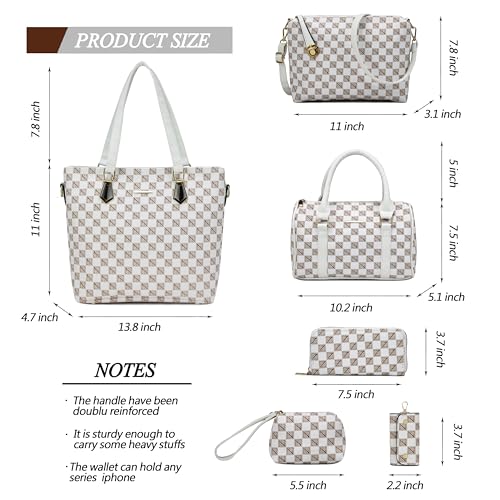 2E-youth Designer Purses and Handbags for Women Satchel Shoulder Bag Tote Top Handle Bag (5F-beige) - Image 3