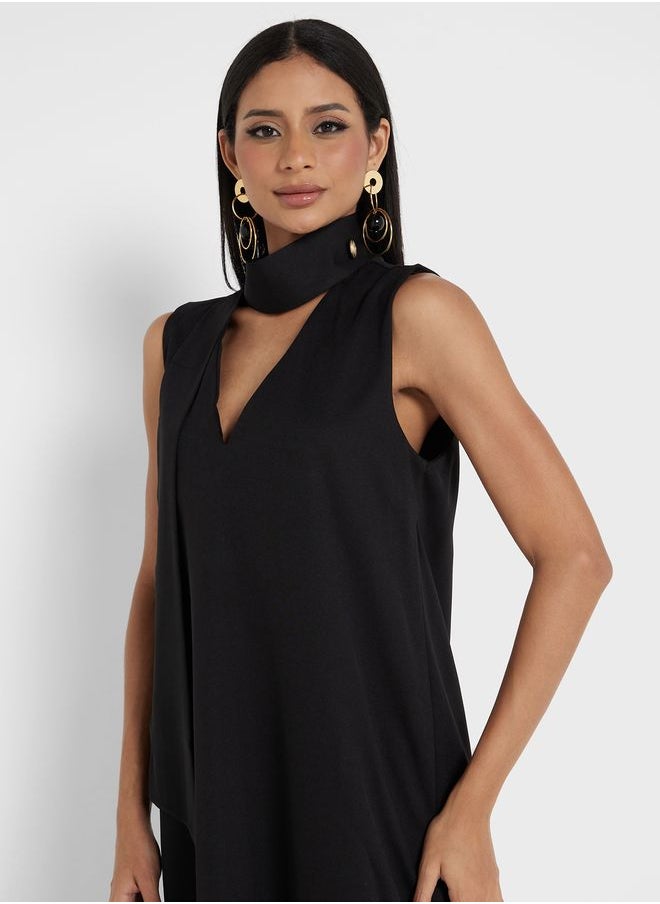 Refka by modanisa - V-Neck Knitted Dress - Image 1