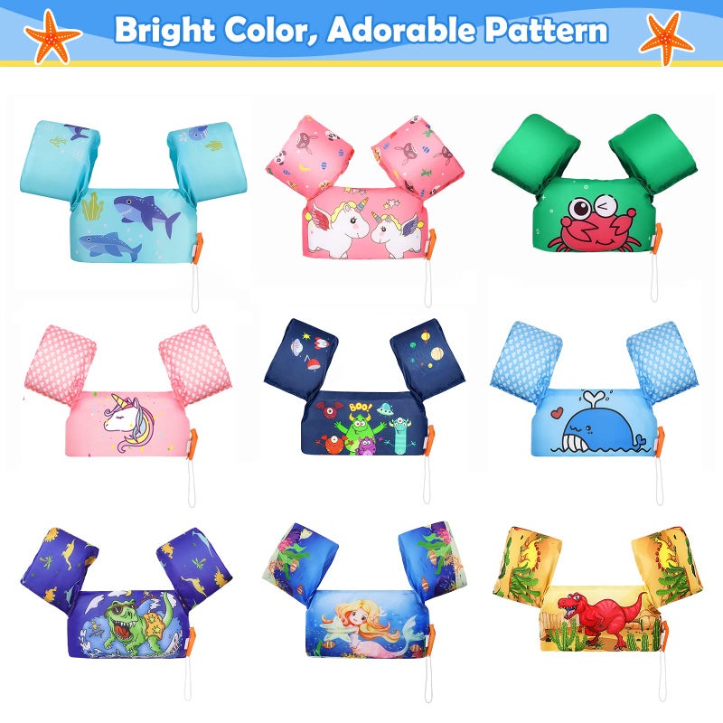 MoKo Swim Arm Band for Kids 20-30-40-50lbs, Clearance Toddler Swim Vest Cute Cartoon Swimming Wings Pool Floats Sleeve Children Water Sports Learning Swim Training Equipment, Blue - Image 5