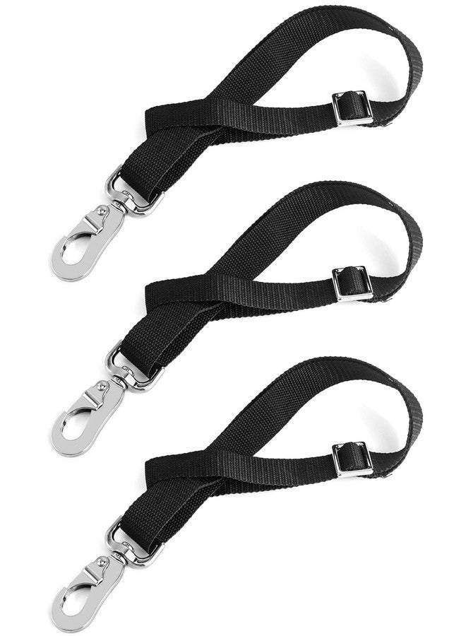 QWORK Horse Bucket Strap, Nylon, 3 Pack, Adjustable 21" to 32" Length, for Hay Nets, Water Buckets, Outdoor Feeders, Black - Image 1