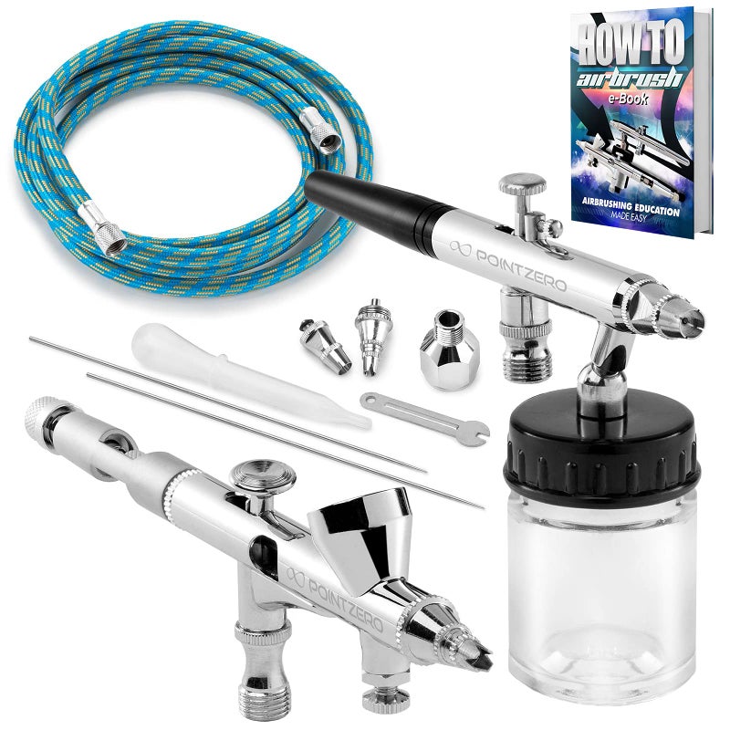 POINTZERO PointZero PZ220XS Premium DualAction Two Airbrush Set 