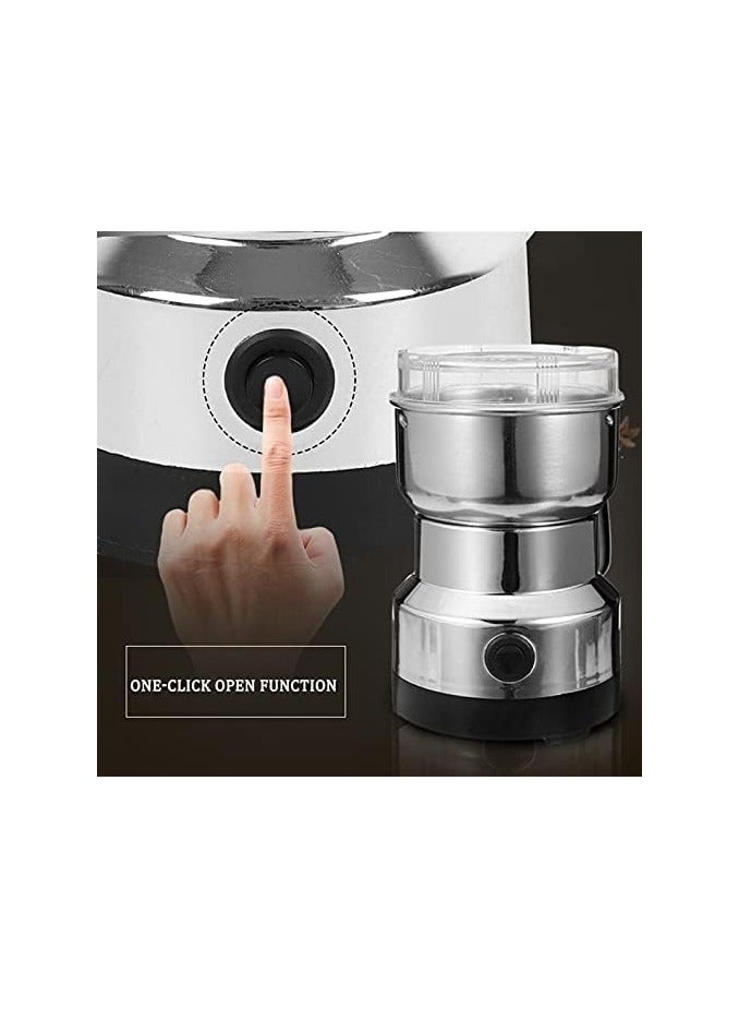 مطحنة قهوة كهربائية 300 مل بقوه 500 وات متعددة الوظائف، أربع شفرات من الستانلس ستيل لطحن دقيق وفعال، لطحن حبوب القهوة والتوابل وبذور الكتان وغيره - Image 3