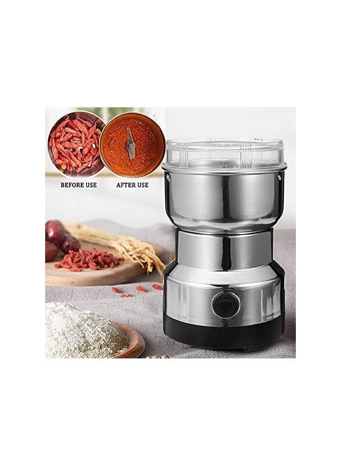 مطحنة قهوة كهربائية 300 مل بقوه 500 وات متعددة الوظائف، أربع شفرات من الستانلس ستيل لطحن دقيق وفعال، لطحن حبوب القهوة والتوابل وبذور الكتان وغيره - Image 5