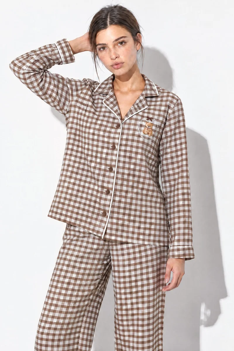 Hiccup Patterned Shirt and Pants Pajama Set