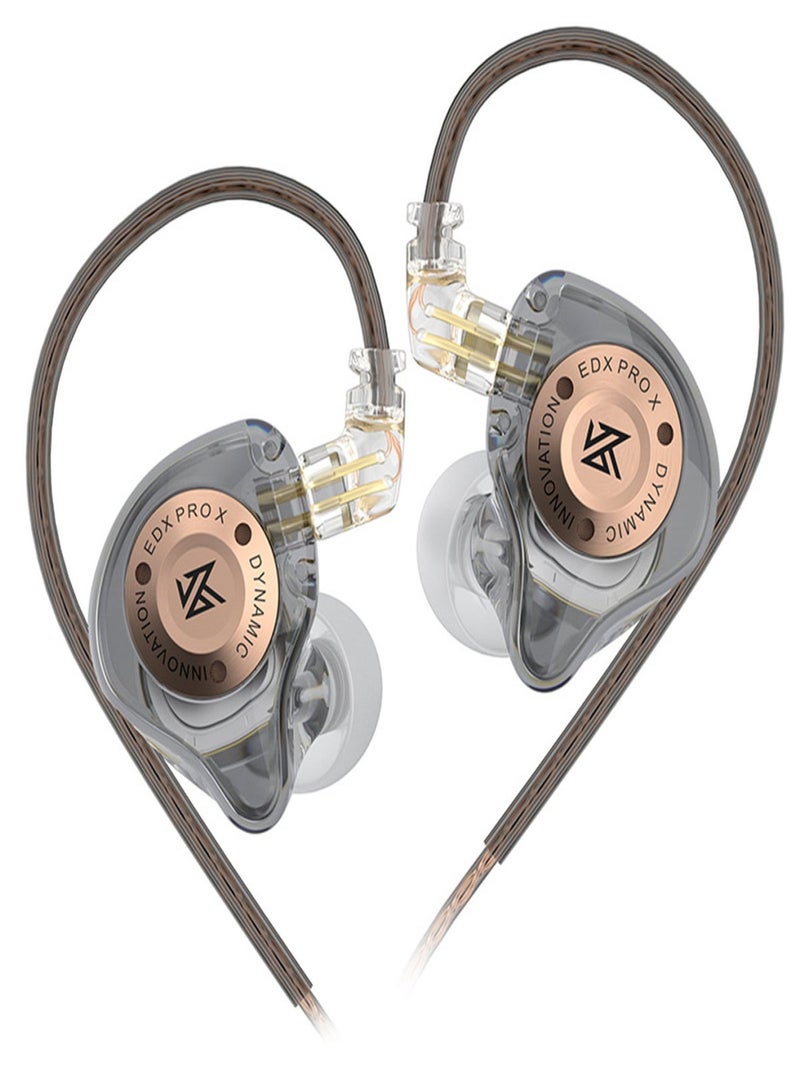 KZ EDX Pro X in-Ear Stage Monitor Headphone Dual Magnetic Dynamic Unit Earphone Shock Bass Earbuds with 0.75mm Detachable Cable Comfortable Wired Headset (No  Mic) - Image 1
