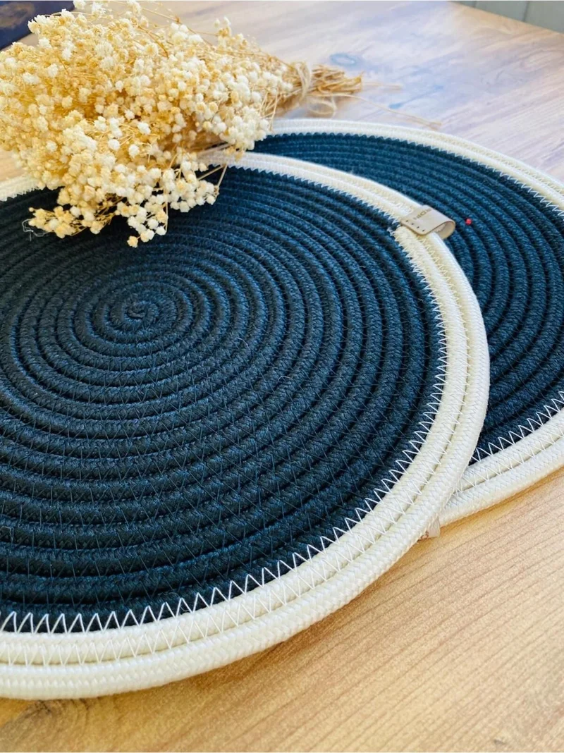 بدز ديري BDZ Leather Jute Wicker American Service Plate 2 Pieces
