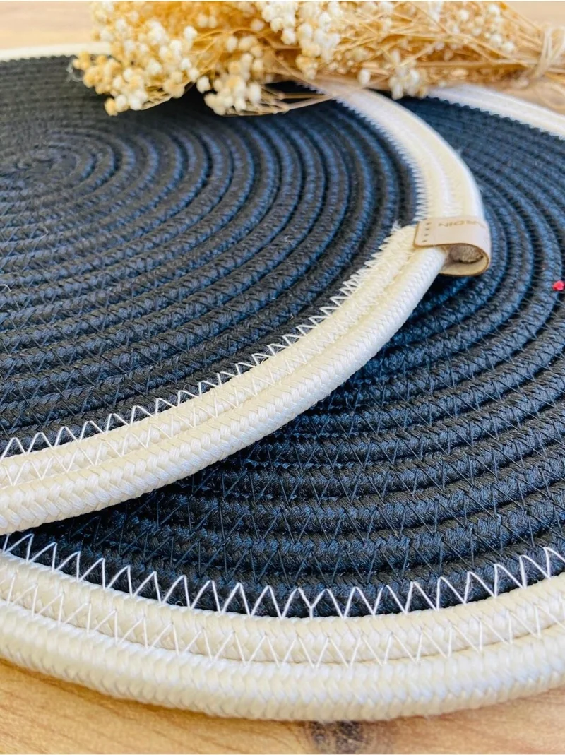 بدز ديري BDZ Leather Jute Wicker American Service Plate 2 Pieces