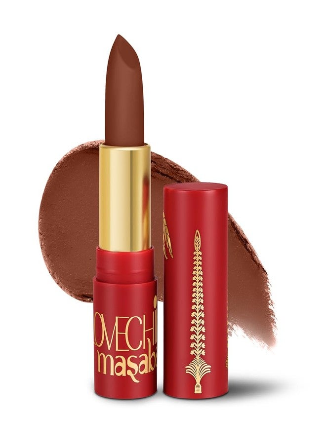 LoveChild Masaba 90s Drip Barfee (Chocolate Brown) Luxe-Matte Lipstick with Intense One-Swipe Color Payoff in High-Pigment HD Crème Matte Formula, 4gm - Image 1