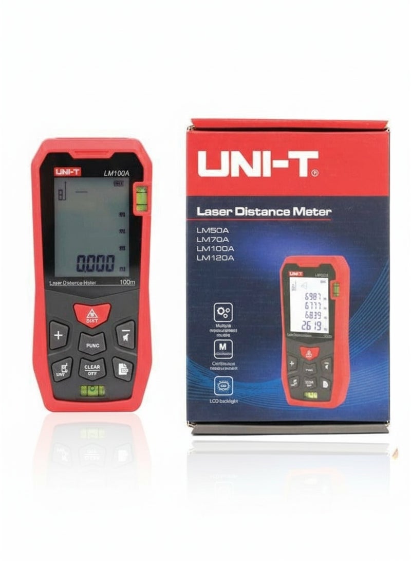 UNI-T LM100A Laser Distance Meter 100 m | Digital Laser Measurer, ±2 mm Accuracy, Area / Volume / Pythagoras & 99-Group Memory - Image 4