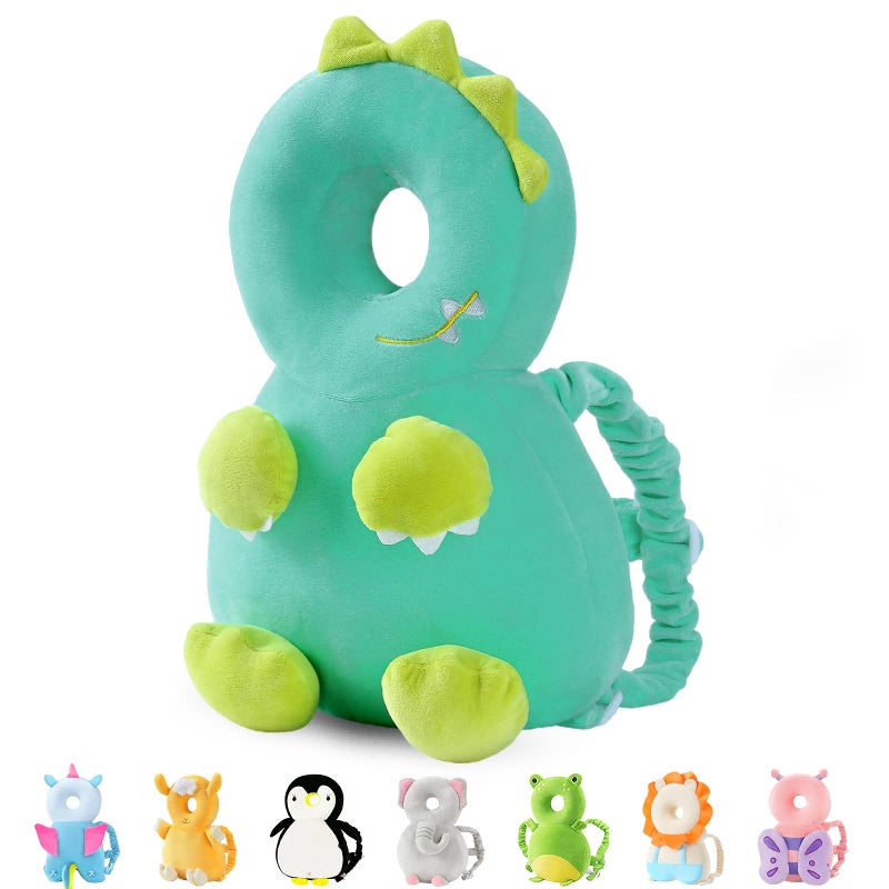 JunNeng Baby Head Protector BackpackToddler Walker Fall Head ProtectionGreen Dinosaur B - Image 2