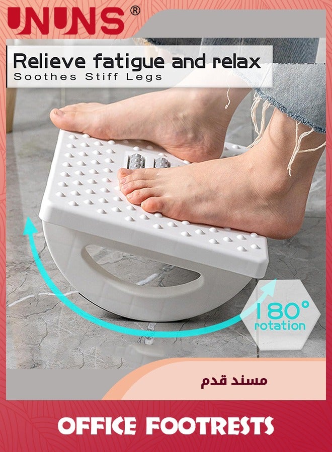 UNUNS Foot Rest For Under Desk,Rocking Foot Stool Footrest,Ergonomic Footrest For Office Chair With Massage Surface,Foot Stool For Office Chair Home Travel,White - Image 4