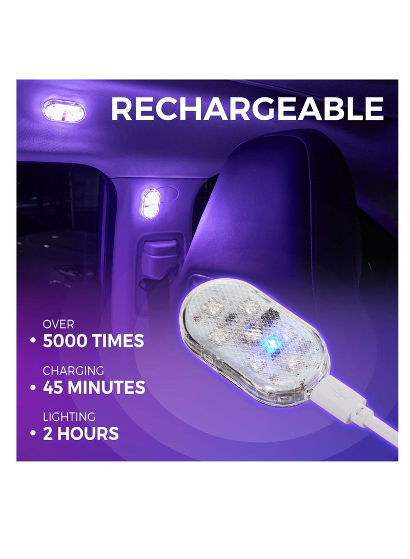 Y&D Car Led Interior Lights 7 Colors Ambient Lighting Wireless for Inside USB Rechargeable 2 Pcs - Image 3