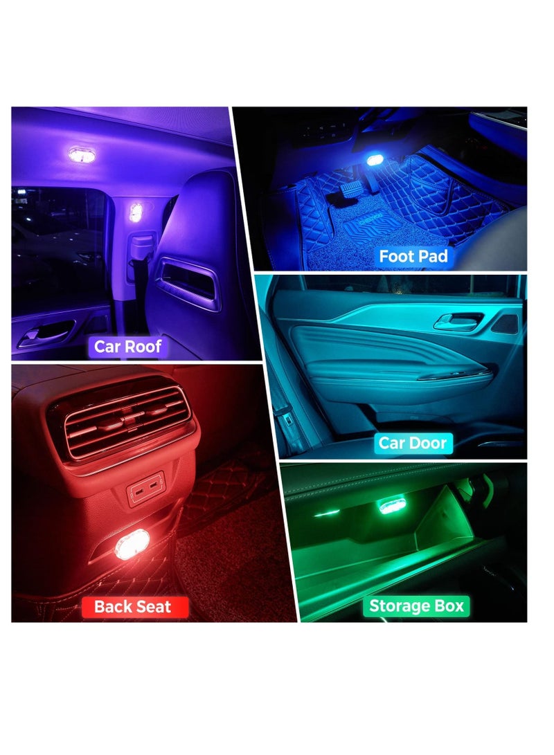 Y&D Car Led Interior Lights 7 Colors Ambient Lighting Wireless for Inside USB Rechargeable 2 Pcs - Image 2