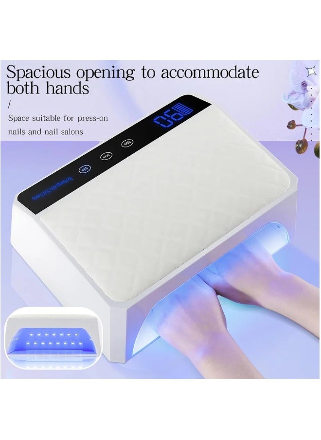 globalstar - Globalstar 178W Dual Hand UV LED Nail Lamp - Rechargeable, Cordless with PU Cushion for Salon - Image 1