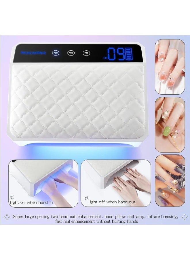 globalstar - Globalstar 178W Dual Hand UV LED Nail Lamp - Rechargeable, Cordless with PU Cushion for Salon - Image 1