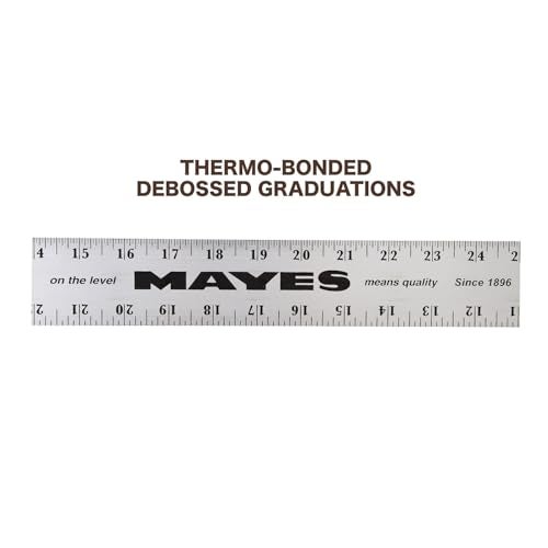 Mayes 10208 36 Inch Straight Edge Aluminum Ruler, Heavy Duty 36 Inch Ruler with Metric and Standard Measurements, Extra Thick Precision Straight Edge - Image 5