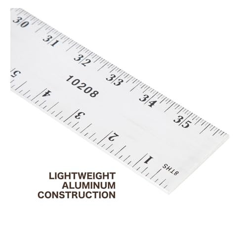 Mayes 10208 36 Inch Straight Edge Aluminum Ruler, Heavy Duty 36 Inch Ruler with Metric and Standard Measurements, Extra Thick Precision Straight Edge - Image 3