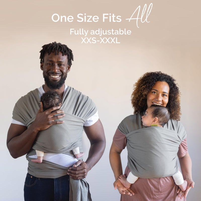 Boba Baby Wrap Carrier â€“ Original Baby Sling Carrier for Newborns (7â€“35 lbs), Soft, Secure, Hands-Free & Ergonomic, Ideal for Comfortable Bonding, New Parents (Grey) - Image 5