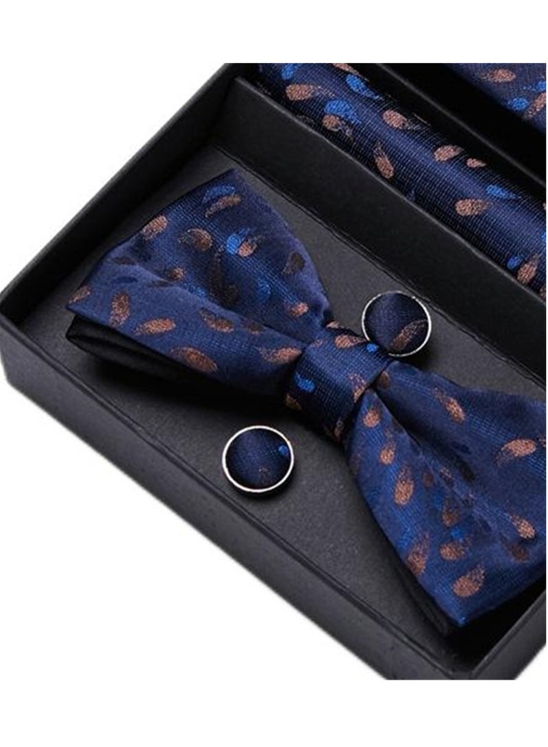 5 قطع من ربطات العنق الراقية للرجال في مجال الأعمال وربطة عنق رسمية وأزرار أكمام ووشاح مربع وإكسسوارات عصرية في صندوق هدايا - Image 3