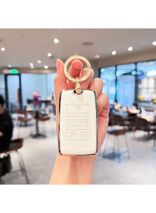 Leather Fob Cover with Keychain For Rang rover Defender 110 S Discovery Vogue Sport Discovery HSE Velar - Image 1