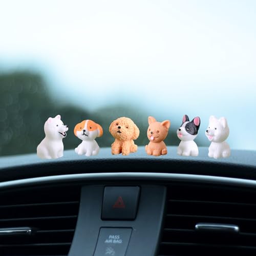 Zsynka Z-synka 6PCS Dog Car Interior Accessories for Dashboard Decorations Rearview Mirror Decor,for Car Home Garden Office Computer Monitor Figurines Decor,Dog Loves Gifts for Women Girl Men - Image 1