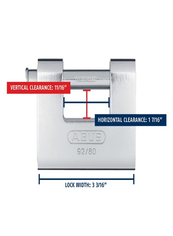 ABUS 92/80 KD All Weather Solid Brass with Steel Jacket Monoblock Keyed Different Padlock - Image 4