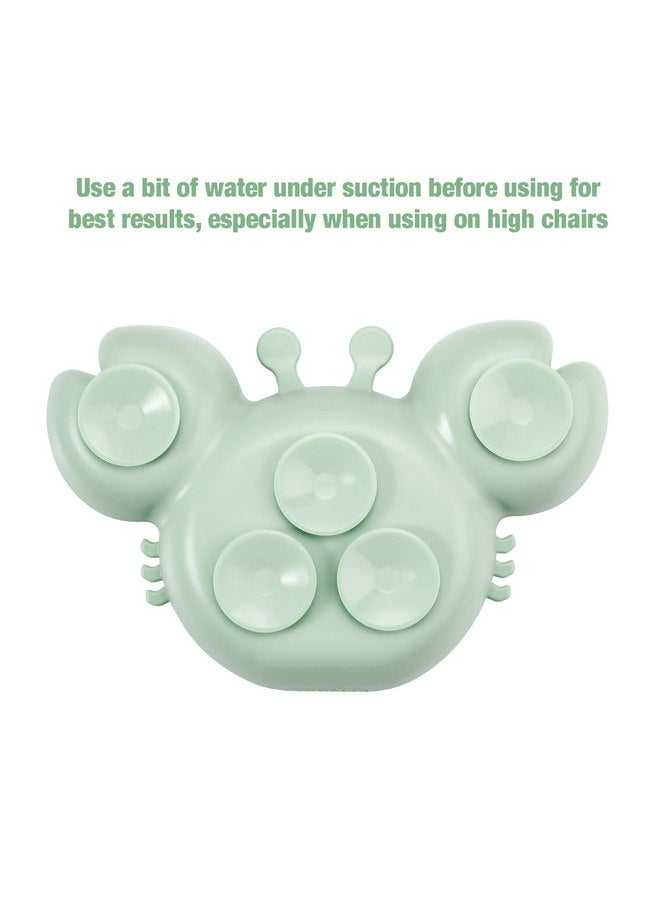 PandaEar 2 Pack Silicone Suction Plates for Toddlers Baby with 4 Spoons Self Feeding, Divided Unbreakable Toddler Plates with Suction, Baby Plates and Utensils Set, Baby Dishes, Green Crab & Pink Bee - Image 5