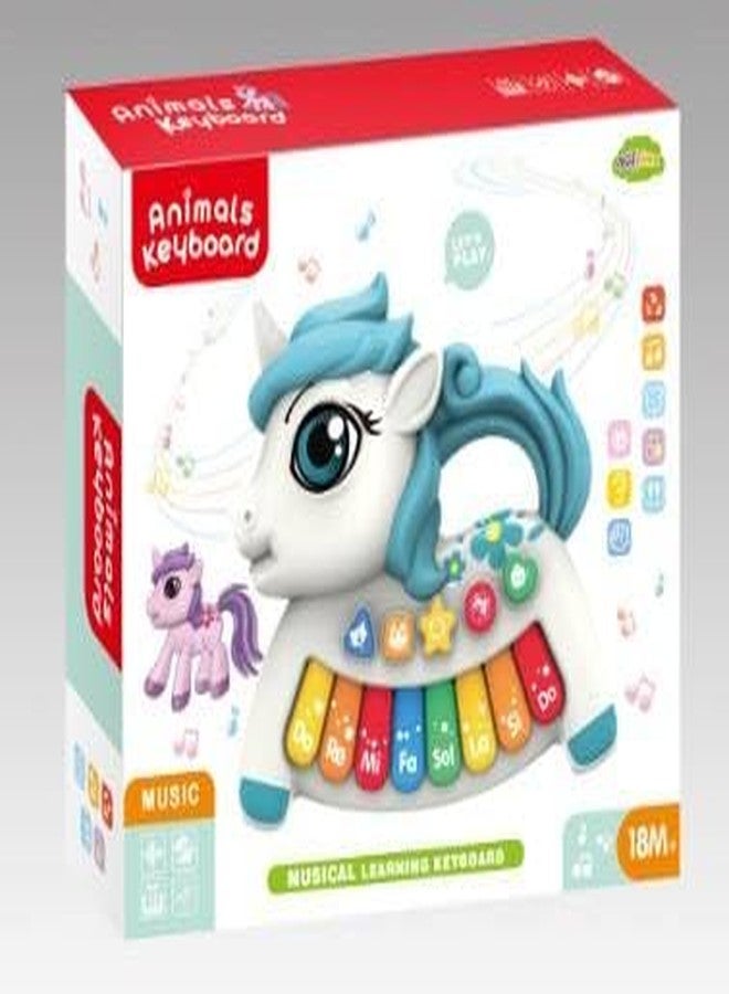 Cable World Unicorn Keyboard Musical Toys with Flashing Lights - Animal Sounds Baby Music for Toddlers, Light Up Music Baby Toy for Kids Early Learning Educational Piano Keyboard - Image 5