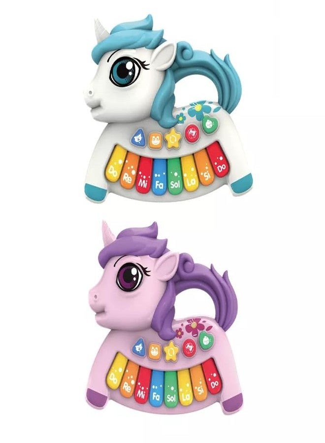 Cable World Unicorn Keyboard Musical Toys with Flashing Lights - Animal Sounds Baby Music for Toddlers, Light Up Music Baby Toy for Kids Early Learning Educational Piano Keyboard - Image 4