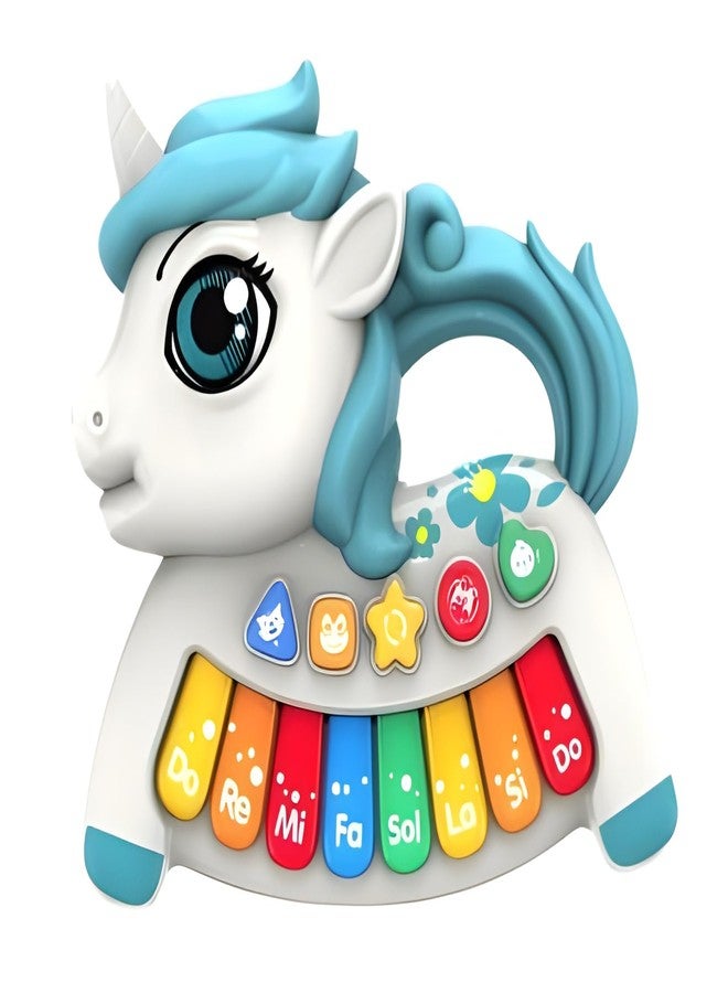 Cable World Unicorn Keyboard Musical Toys with Flashing Lights - Animal Sounds Baby Music for Toddlers, Light Up Music Baby Toy for Kids Early Learning Educational Piano Keyboard - Image 1