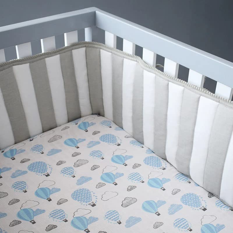 Masilo 100% Organic Cotton Crib Fitted Sheets for Crib Mattress-Cradle Baby Bed Sheet -Fits Upto 6" deep-All Round Elastic for Secure fit -HAB Blue - Image 3