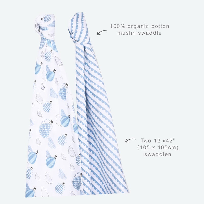 Masilo 100% Organic Cotton Crib Fitted Sheets for Crib Mattress-Cradle Baby Bed Sheet -Fits Upto 6" deep-All Round Elastic for Secure fit -HAB Blue - Image 5
