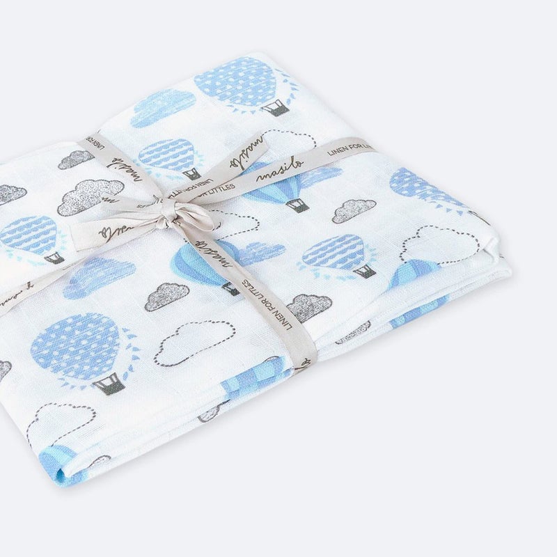 Masilo 100% Organic Cotton Crib Fitted Sheets for Crib Mattress-Cradle Baby Bed Sheet -Fits Upto 6" deep-All Round Elastic for Secure fit -HAB Blue - Image 2