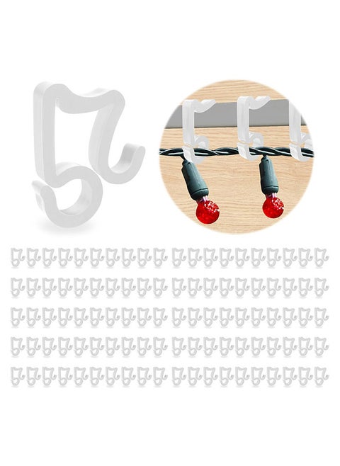 100PCS Light Clips Outdoor Hang Gutter Hooks for Decoration String Lights Lighting Hooks
