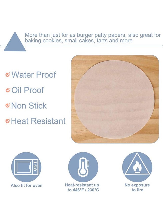 Hamburger Patty Paper Round 4.5 Inch, Set of 200, Non Stick Patty Paper Sheets for Burger Press, Patty Serperate and Cake Baking - Image 3