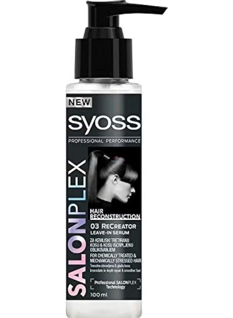 سيروم وزيت بخاخ Syoss SalonPlex لإعادة حيوية الشعر (يُترك دون شطف) - مخصص للشعر الجاف والتالف - 100 مل