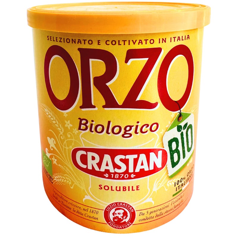 Crastan 1870 Instant Organic Barley Coffee Substitute 4.4 oz. (125g) Roasted Ground Barley - Orzo Biologico - Grain Coffee Substitute - Mugicha, Boricha, Damaicha, Cevada - Orzo Solubile Tea Beverage - Image 1
