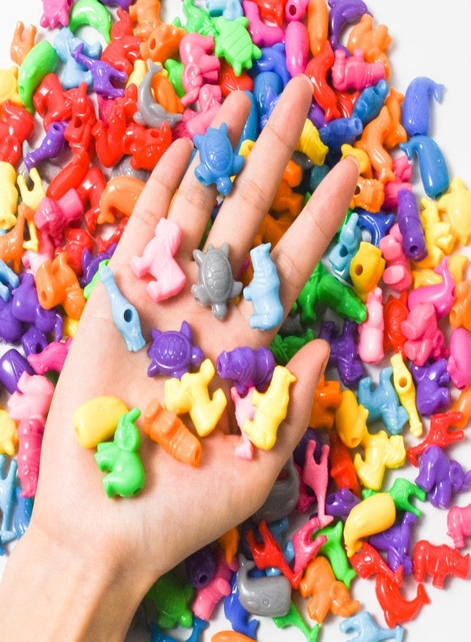 Jolbndcv 300 Pcs Animal Shaped Pony Bead - Plastic Marine Life Design Beads for Crafts, DIY Bracelets, Necklaces, Keychains - 1 Inch - Image 5