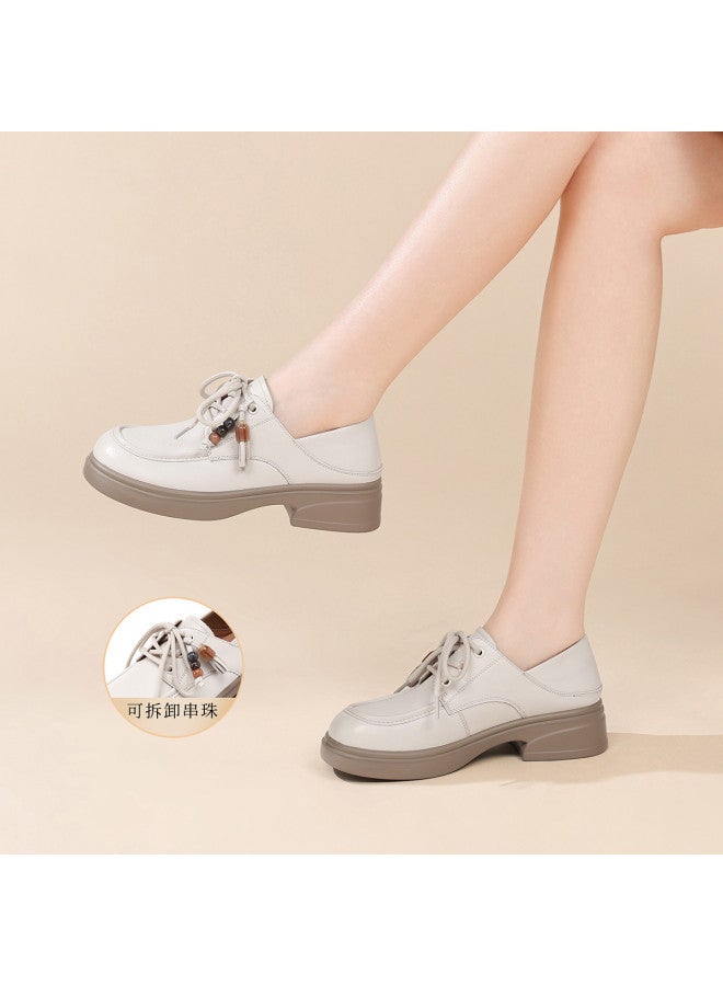 RED DRAGONFLY Women's Shoes 26 New Spring/autumn Thick-sole Loafers Ladies Flats Genuine Leather Soft Leather British Style Leather Shoes - Image 2