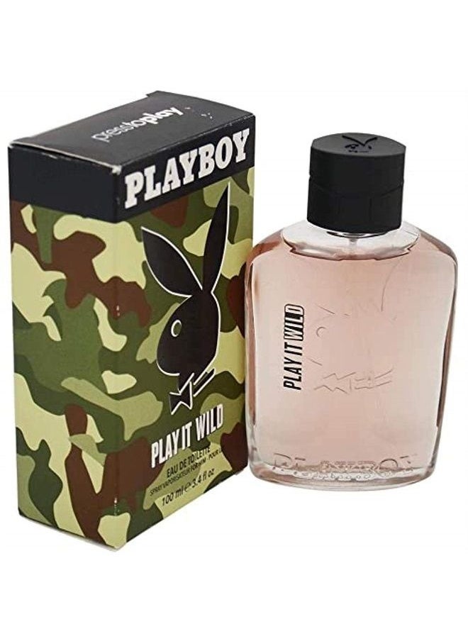 PLAYBOY - Play It Wild Eau de Toilette Spray for Men, Multi, Oriental Vanilla Fragrance, 3.4 Fl Oz - Image 1