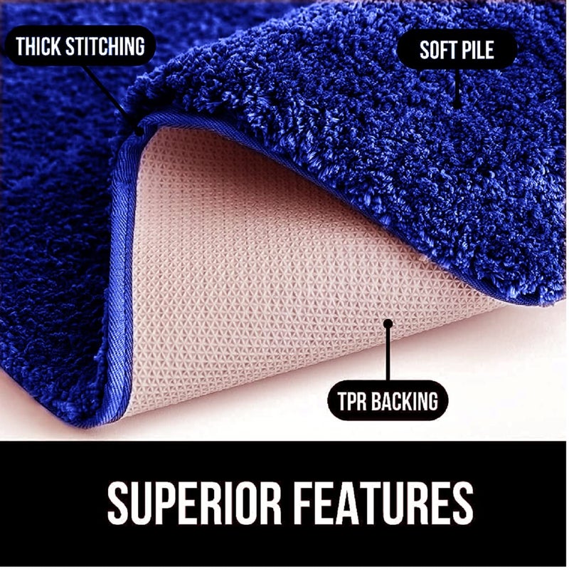 A CUBE LUXURY SOLUTIONS A Cube Luxury Solutions Soft Microfiber AntiSkid Bath Mat Rug 40x60 cm Solid 1800 GSM Microfiber Bathmat Super AbsorbentAntiSkid Mats for BathroomDoor MatKitchenFloor  - Image 5