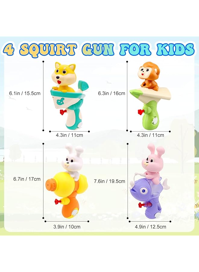 KASTWAVE Water Pistol Toys For 3 8 Year Old Boys Girls 4 Pack Animal Mini Water Pistol For Kids Gifts Squirt Toy Water Pistols Blaster Party Pool Outdoor Beach - Image 3