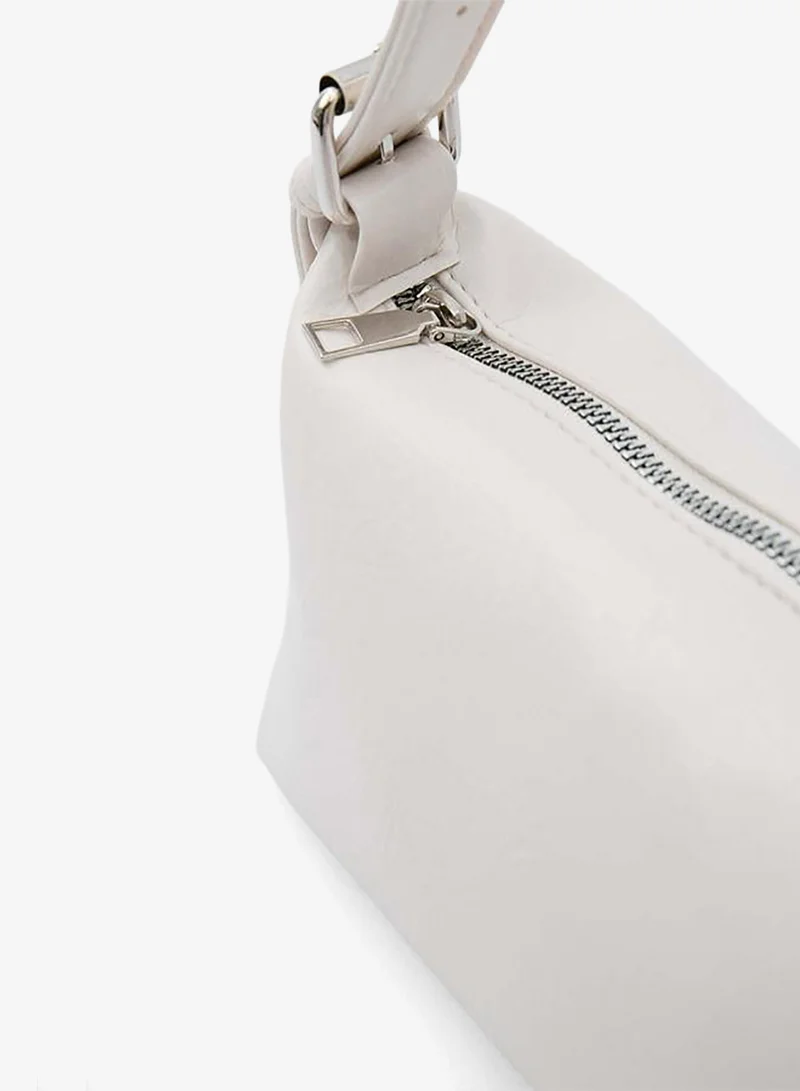 Shule Bags  Cream Baget Bag with Loop Ring Detail. for Women | Best Price UAE