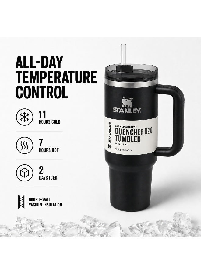 Stanley Quencher H2.0 FlowState Insulated Stainless Steel Tumbler with Lid and Straw - 40oz - Black - Image 5